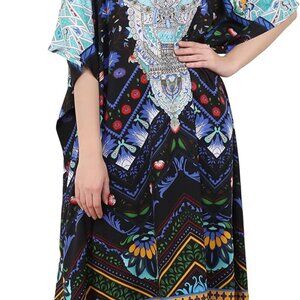 Beach Coverup Kaftan Dresses Plus Size Long Bohemian Moroccan Resort Wear